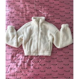 Garage Cream Sherpa Zip Up Jacket